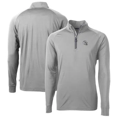 Cutter & Buck Silver Indianapolis Colts Helmet Adapt Eco Knit Stretch Recycled Quarter-zip Pullover