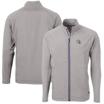 Cutter & Buck Silver Los Angeles Chargers Helmet Adapt Eco Knit Hybrid Recycled Full-zip Jacket