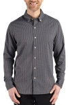 Cutter & Buck Skyline Epic Confidence Check Stretch Button-down Shirt In Black