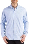 Cutter & Buck Skyline Epic Confidence Check Stretch Button-down Shirt In Blue