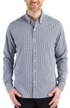 Cutter & Buck Skyline Epic Confidence Check Stretch Button-down Shirt In Blue