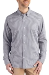 Cutter & Buck Skyline Epic Confidence Check Stretch Button-down Shirt In Gray