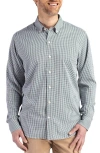 Cutter & Buck Skyline Epic Confidence Check Stretch Button-down Shirt In Gray
