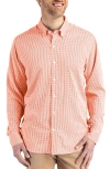 Cutter & Buck Skyline Epic Confidence Check Stretch Button-down Shirt In Orange