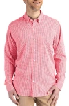 Cutter & Buck Skyline Epic Confidence Check Stretch Button-down Shirt In Pink