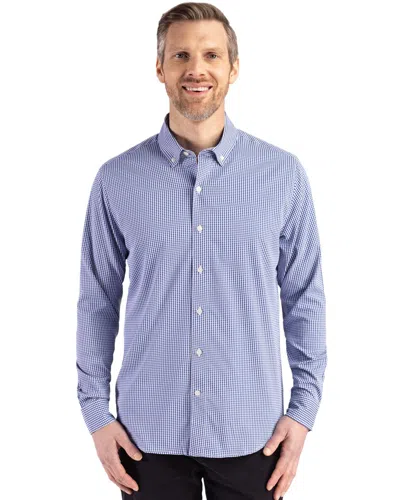 Cutter & Buck Skyline Epic Confidence Recycled Gingham Mens Big & Tall Long Sleeve Dress Shirt In Multi
