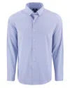 Cutter & Buck Skyline Epic Confidence Recycled Pinstripe Mens Long Sleeve Dress Shirt In Blue
