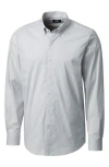 Cutter & Buck Soar Tailored Windowpane Check Dress Shirt In Iced