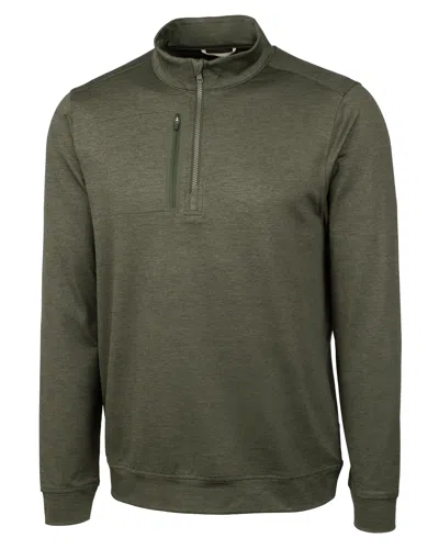 Cutter & Buck Stealth Heathered Quarter Zip Mens Pullover Jacket In Multi