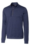 Cutter & Buck Stealth Quarter Zip Pullover In Blue