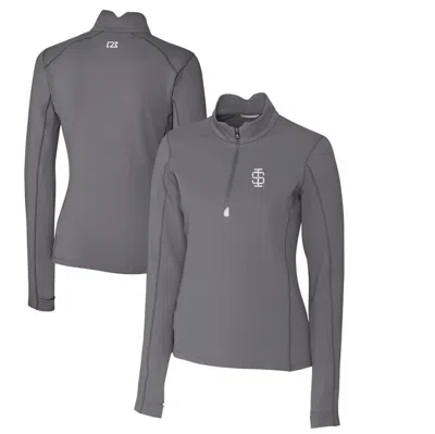 Cutter & Buck Steel Southern Illinois Salukis Traverse Stretch Quarter-zip Pullover Top