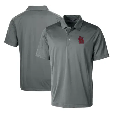 Cutter & Buck Steel St. Louis Cardinals Prospect Textured Stretch Polo In Green