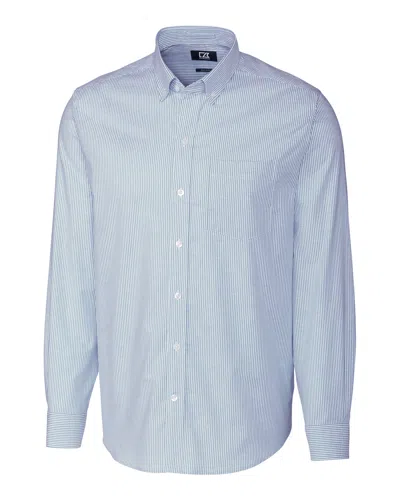 Cutter & Buck Stretch Oxford Stripe Mens Big And Tall Long Sleeve Dress Shirt
