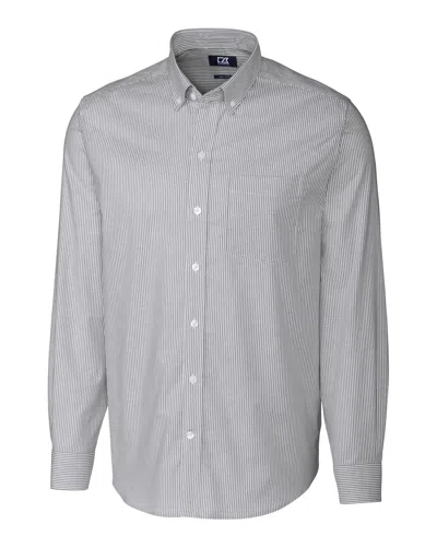 Cutter & Buck Stretch Oxford Stripe Mens Big And Tall Long Sleeve Dress Shirt