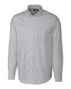 Cutter & Buck Stretch Oxford Stripe Mens Big And Tall Long Sleeve Dress Shirt