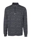 Cutter & Buck Traverse Camo Print Stretch Quarter Zip Mens Big And Tall Pullover Jacket In Black