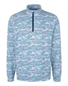 Cutter & Buck Traverse Camo Print Stretch Quarter Zip Mens Pullover Jacket