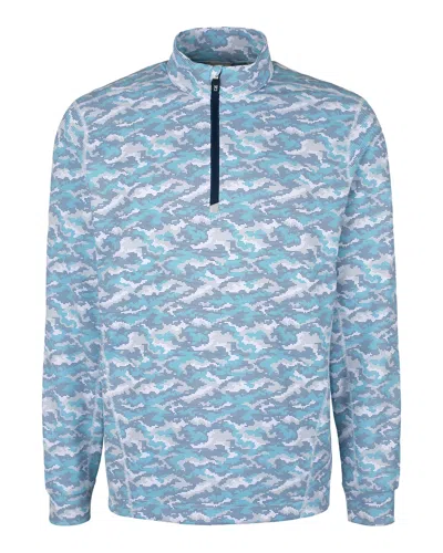 Cutter & Buck Traverse Camo Print Stretch Quarter Zip Mens Pullover Jacket In Multi