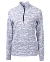 Cutter & Buck Traverse Camo Print Stretch Quarter Zip Womens Pullover Jacket