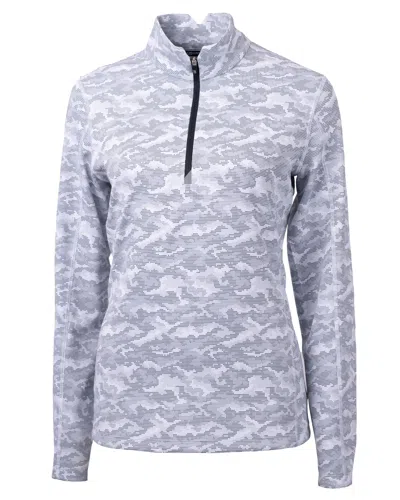 Cutter & Buck Traverse Camo Print Stretch Quarter Zip Womens Pullover Jacket