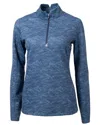 Cutter & Buck Traverse Camo Print Stretch Quarter Zip Womens Pullover Jacket