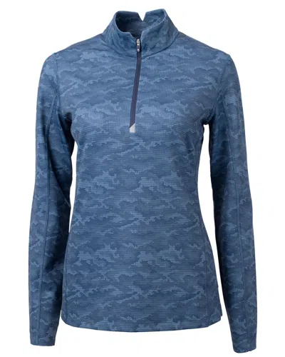 Cutter & Buck Traverse Camo Print Stretch Quarter Zip Womens Pullover Jacket
