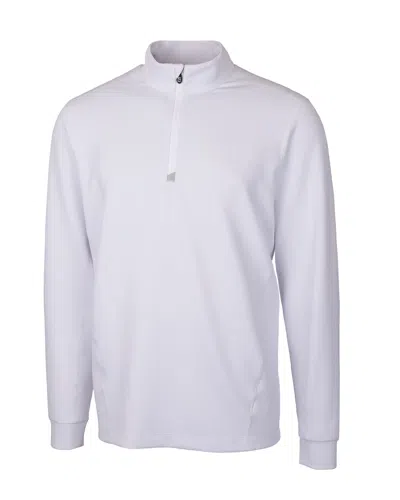 Cutter & Buck Traverse Stretch Quarter Zip Mens Pullover Jacket In White
