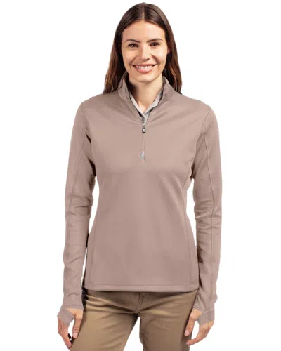 Cutter & Buck Traverse Stretch Quarter Zip Womens Pullover Jacket In Gray