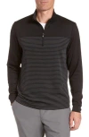Cutter & Buck Traverse Stripe Stretch Quarter Zip Mens Big And Tall Pullover Jacket In Black