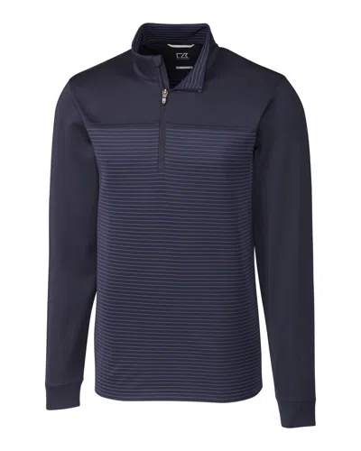 CUTTER & BUCK TRAVERSE STRIPE STRETCH QUARTER ZIP MENS PULLOVER JACKET