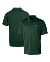 Cutter & Buck Tulane Wave Primary Team Logo Prospect Textured Stretch Polo In Green