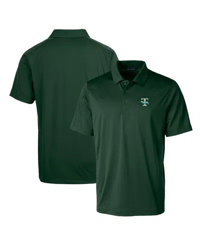 Cutter & Buck Tulane Wave Primary Team Logo Prospect Textured Stretch Polo In Green