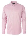 Cutter & Buck Versatech Pinstripe Stretch Mens Long Sleeve Dress Shirt In Multi