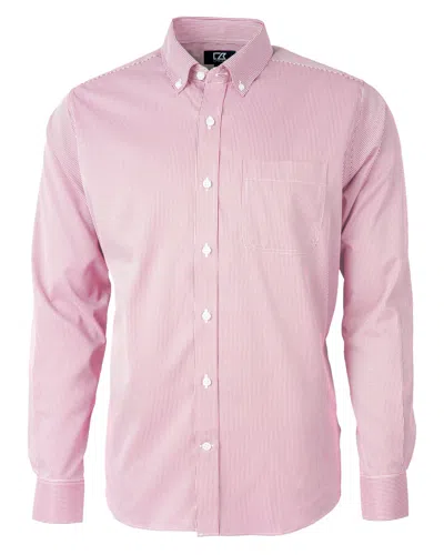 Cutter & Buck Versatech Pinstripe Stretch Mens Long Sleeve Dress Shirt In Multi