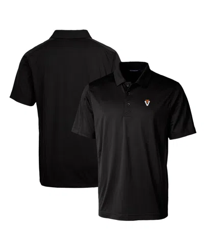 Cutter & Buck Virginia Tech Hokies Primary Team Logo Prospect Textured Stretch Polo In Black