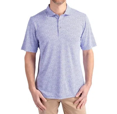 Cutter & Buck Virtue Eco Pique Botanical Print Polo In Hyacinth In Purple