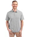 Cutter & Buck Virtue Eco Pique Botanical Print Recycled Mens Polo Shirt In Black