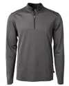 Cutter & Buck Virtue Micro Stripe Quarter Zip Pullover In Black/elemental Grey