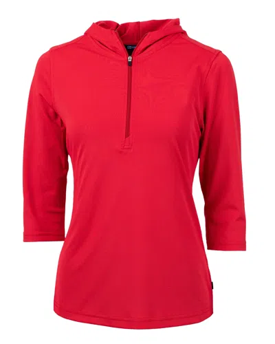Cutter & Buck Virtue Eco Pique Recycled Half Zip Pullover Womens Hoodie Jacket