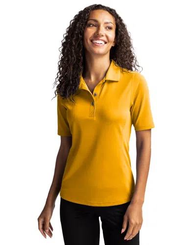Cutter & Buck Virtue Eco Pique Recycled Womens Polo Shirt In Yellow