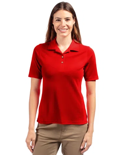 Cutter & Buck Virtue Eco Pique Recycled Womens Polo Shirt In Red