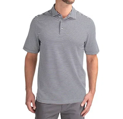 Cutter & Buck Virtue Eco Pique Stripe Polo In Navy Blue In Multi