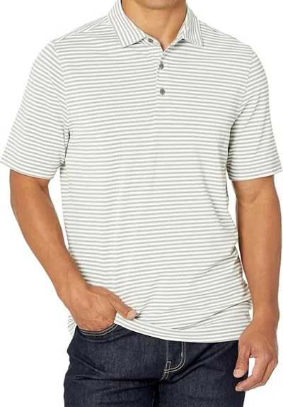 Cutter & Buck Virtue Eco Pique Stripe Polo Shirt In Polished In Multi