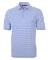 Cutter & Buck Virtue Eco Pique Stripe Recycled Mens Big And Tall Polo Shirt In Blue