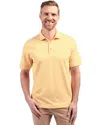 Cutter & Buck Virtue Eco Pique Stripe Recycled Mens Polo Shirt In Yellow