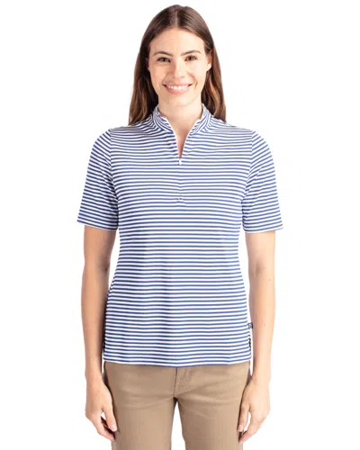 Cutter & Buck Virtue Eco Pique Stripe Recycled Womens Top In Animal Print