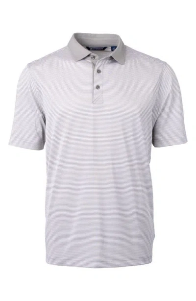 Cutter & Buck Virtue Micro Stripe Polo In Polished/white