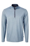 Cutter & Buck Virtue Micro Stripe Quarter Zip Pullover In Atlas/navy Blue