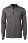 Cutter & Buck Virtue Micro Stripe Quarter Zip Pullover In Black/elemental Grey