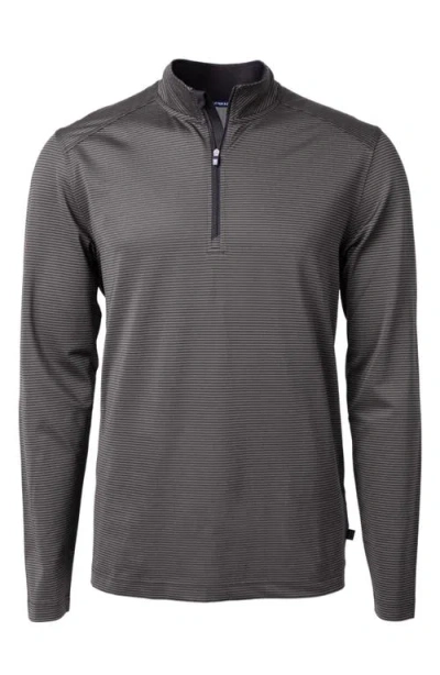CUTTER & BUCK CUTTER & BUCK VIRTUE MICRO STRIPE QUARTER ZIP PULLOVER